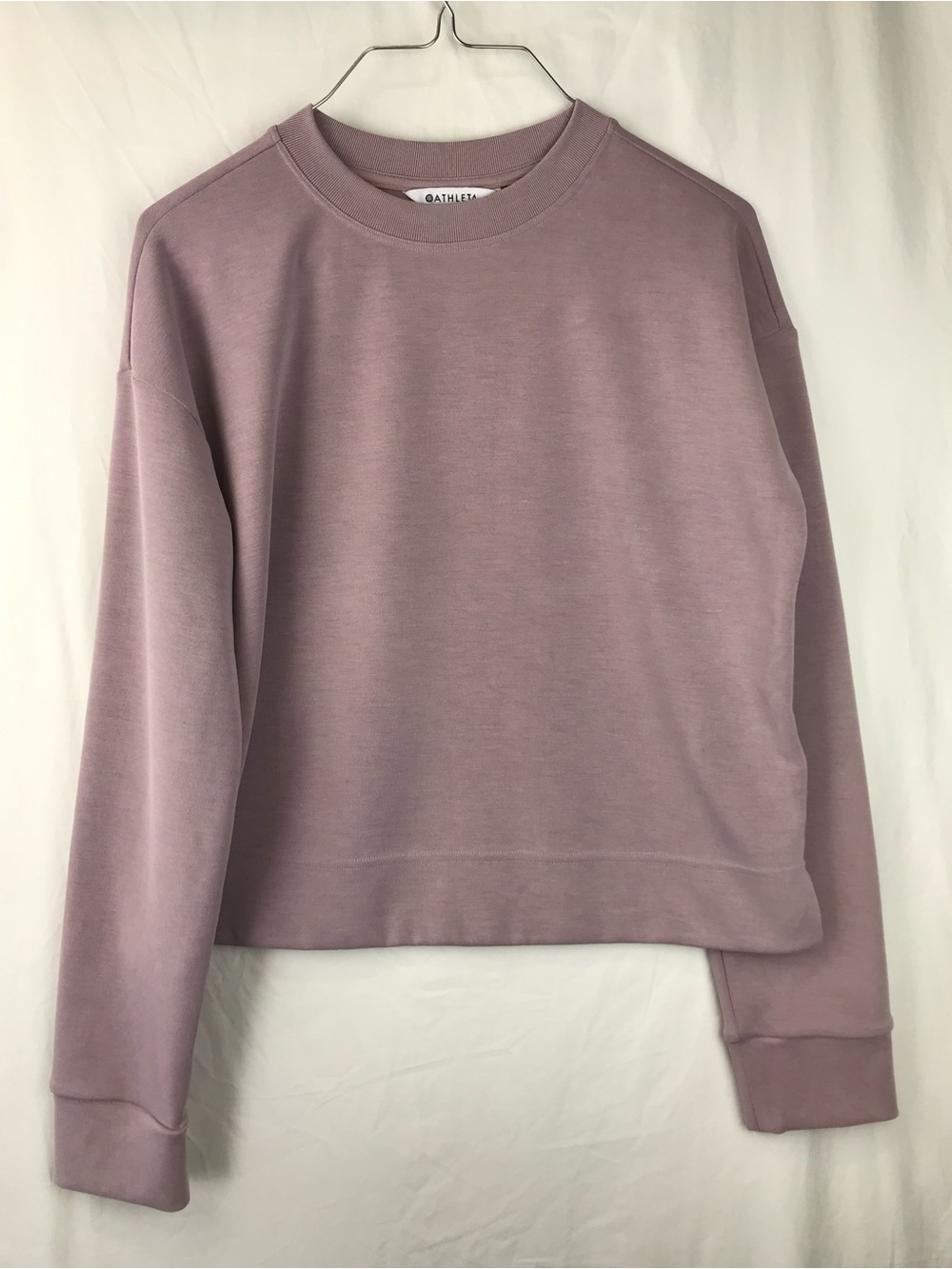 Athleta Dusty Rose Ribbed Crewneck Sweatshirt